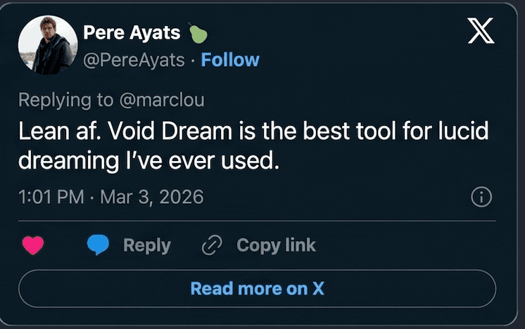 Pere Ayats on X: Void Dream is the best lucid dreaming tool